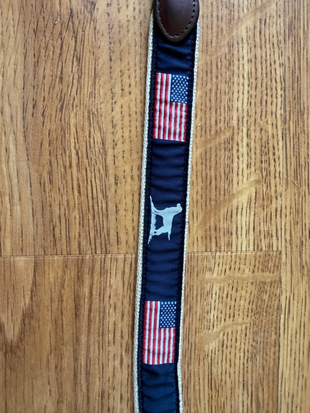 Navy Kids Belt with American Flag/dog Embroidery